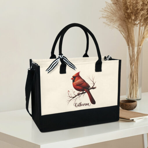 Gingerglowgifts Personalized Gift For Cardinal Lover, Gift For Grandma Nana, Red Cardinal Tote Bag TQN2178TTH