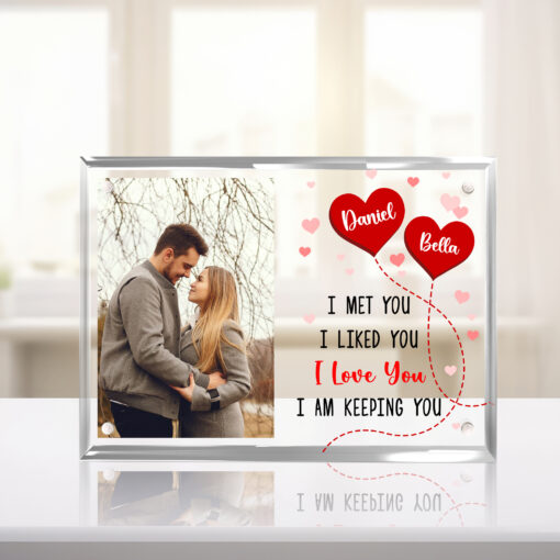 Gingerglowgifts Personalized Photo Valentine's Day Gifts, Couple Gifts Acrylic Magnetic Frame TPT1749NTH