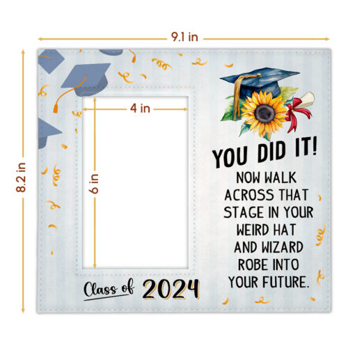 Gingerglowgifts Graduation for Daughter, Son, Class of 2024, You Did It Leather Photo Frame TPT1729NTH