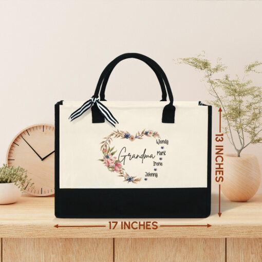 Gingerglowgifts Personalized Gifts For Grandma, Grandma With Kid Names Tote Bag TPT1742LTH