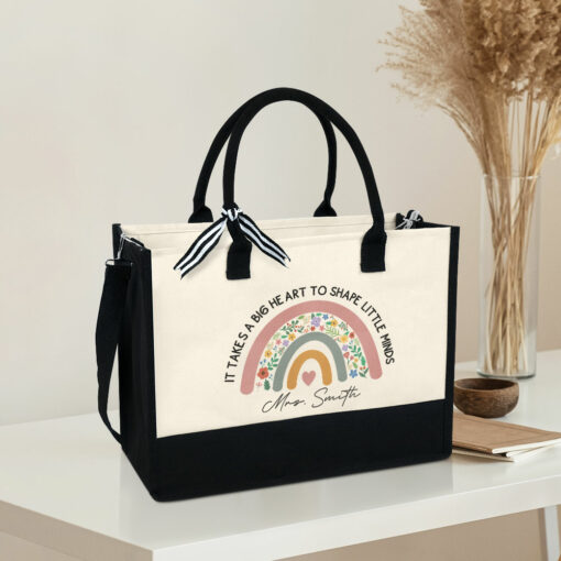 Gingerglowgifts Personalized Gift for Teacher, Teacher Tote Bag TQN1943PTL