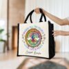 Gingerglowgifts Personalized Peace Sign Hippie Imagine All The People Living Life In Peace Tote Bag TPT1819NTH