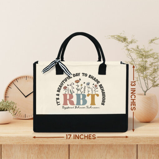 Gingerglowgifts Personalized RBT Gift, It's A Beautiful Day, Registered Behavior Technician, RBT Tote Bag MLN2270TNB