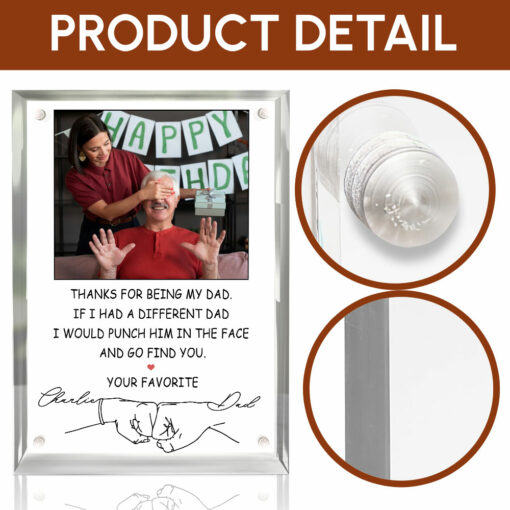 Gingerglowgifts Personalized Gift for Dad, Thanks For Being My Dad Acrylic Magnetic Frame TPT1765PS