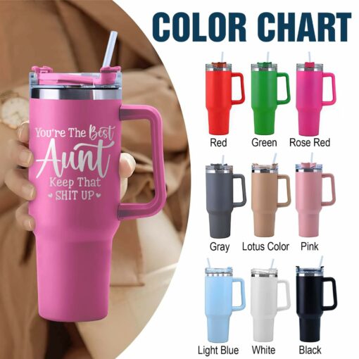 Gingerglowgifts Aunt Tumbler, You're The Best Aunt, Gift For Auntie, Aunt Engraved Tumbler 40oz MLN1477TNB