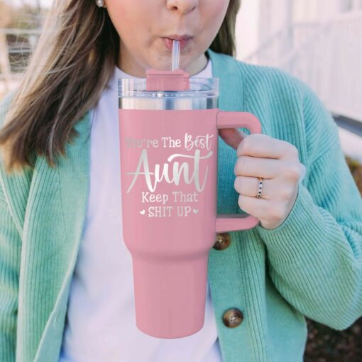 Gingerglowgifts Aunt Tumbler, You're The Best Aunt, Gift For Auntie, Aunt Engraved Tumbler 40oz MLN1477TNB