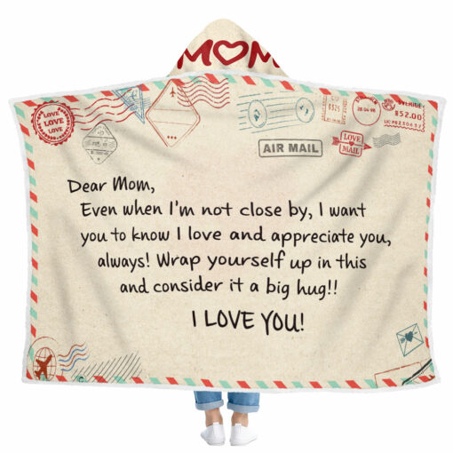 Gingerglowgifts Dear Mom I Love You, Gifts For Mom, Mothers Day, Christmas, Birthday Hooded Blankets TQN2290LTH