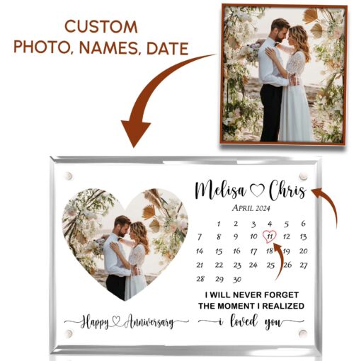 Gingerglowgifts Personalized Anniversary Gifts, Couple, Wedding Gifts for Lover Acrylic Magnetic Frame TPT1722TTH