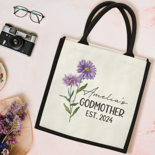 Gingerglowgifts Personalized Godmother Gift Mothers Day Tote Bag TQN2975PTL