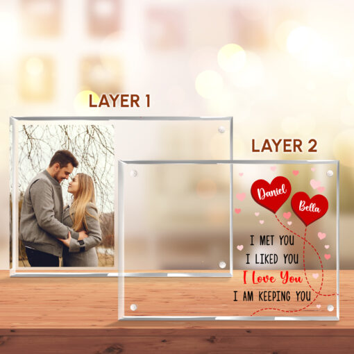 Gingerglowgifts Personalized Photo Valentine's Day Gifts, Couple Gifts Acrylic Magnetic Frame TPT1749NTH