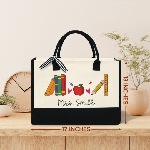 Gingerglowgifts Personalized Teacher Appreciation Gift, Teacher Tote Bag MLN1394TTH