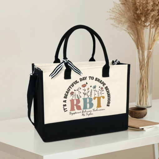 Gingerglowgifts Personalized RBT Gift, It's A Beautiful Day, Registered Behavior Technician, RBT Tote Bag MLN2270TNB