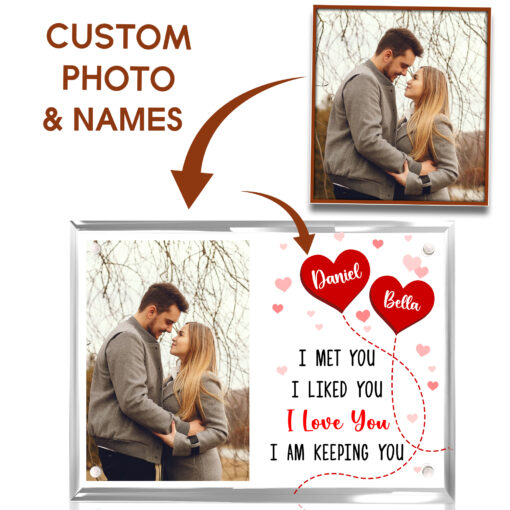 Gingerglowgifts Personalized Photo Valentine's Day Gifts, Couple Gifts Acrylic Magnetic Frame TPT1749NTH