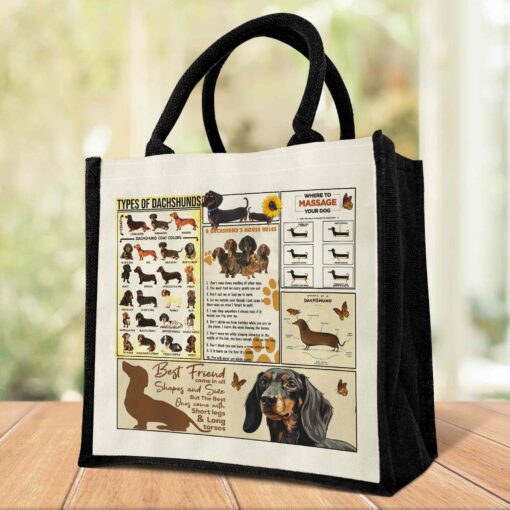 Gingerglowgifts Dachshund Wiener Dog Dachshunds Knowledge Tote Bag TPT1840DNV