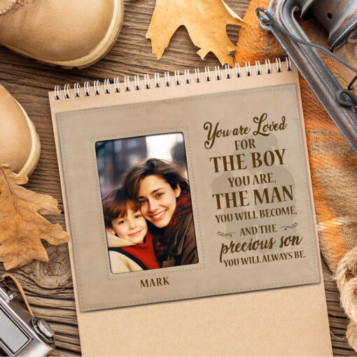 Gingerglowgifts Personalized Gifts For Son, You Are Loved Leather Photo Frame TPT1741TTH