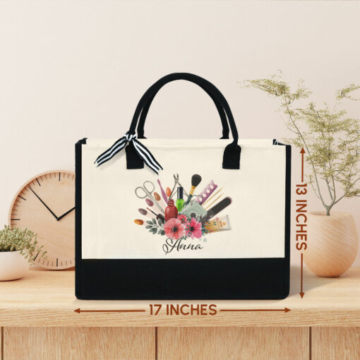 Gingerglowgifts Personalized Nail Salon Gift, Nail Artist, Nail Tech, Salon Tote Bag MLN2078TTH