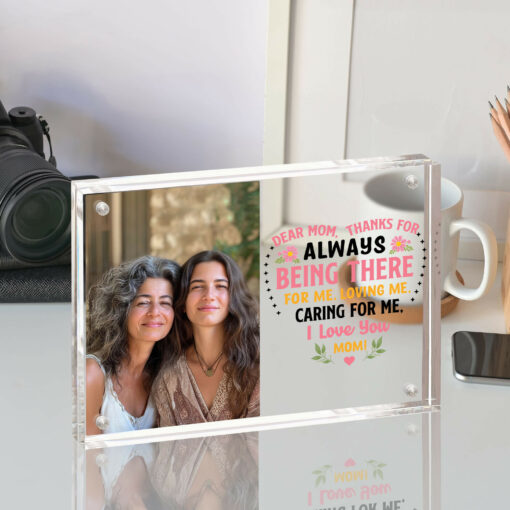 Gingerglowgifts Personalized Photo Gift For Mother's Day, Mom Acrylic Magnetic Frame TPT1738TNB