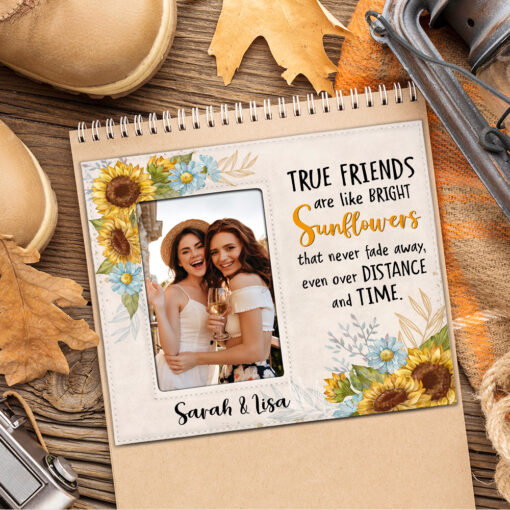 Gingerglowgifts Personalized Gifts For Friend, Sunflower Leather Photo Frame TPT1744NTH