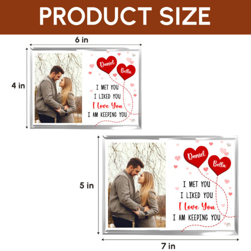 Gingerglowgifts Personalized Photo Valentine's Day Gifts, Couple Gifts Acrylic Magnetic Frame TPT1749NTH