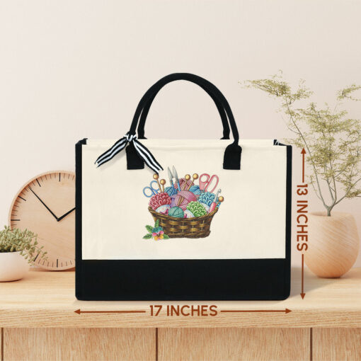 Gingerglowgifts Personalized Knitting Tote Bag, Knitting Gifts for Grandma, Knitting Tote Bag MLN2180TTH