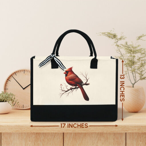 Gingerglowgifts Personalized Gift For Cardinal Lover, Gift For Grandma Nana, Red Cardinal Tote Bag TQN2178TTH