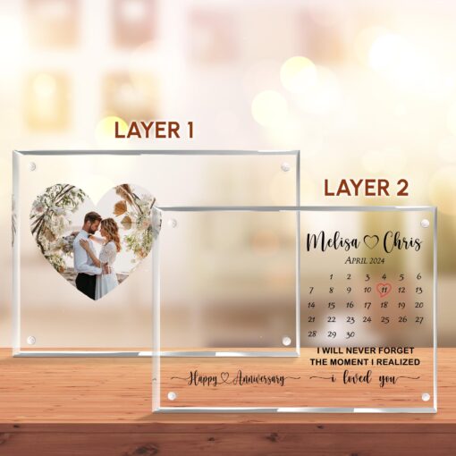 Gingerglowgifts Personalized Anniversary Gifts, Couple, Wedding Gifts for Lover Acrylic Magnetic Frame TPT1722TTH