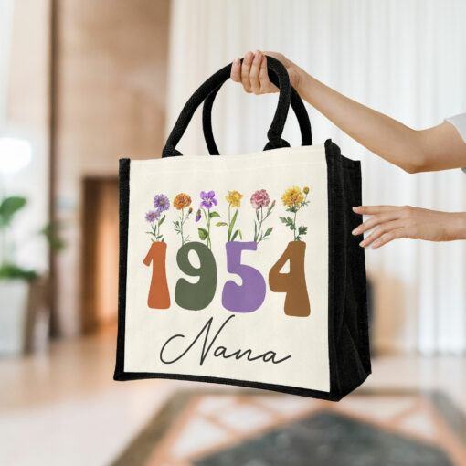 Gingerglowgifts Personalized Nana 1954 Birthday Gift For Grandma Mother's Day Tote Bag TQN2979PTL