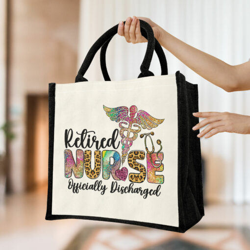 Gingerglowgifts Nurse Appreciation Gift Retired Nurse Officially Discharged Tote Bag TQN2972HVN