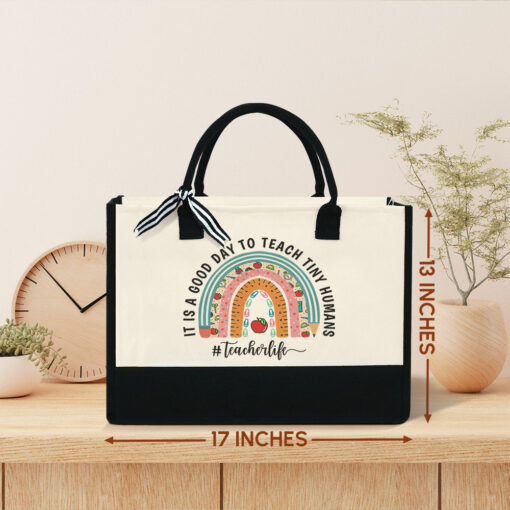 Gingerglowgifts Teacher Appreciation Gifts, It's A Good Day To Teach Tiny Humans Tote Bag TQN888TBTTH