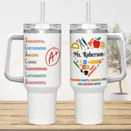 Gingerglowgifts Personalized Gift for Teacher, Teacher Tumbler 40oz TPT1750TTH