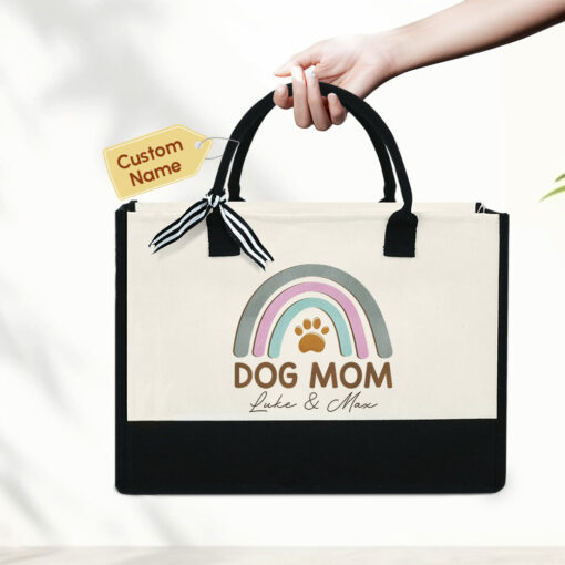 Gingerglowgifts Personalized Gift For Dog Mom, Gift For Mom, Dog Mama Lover Gift, Dog Mom Tote Bag MLN2084PTL