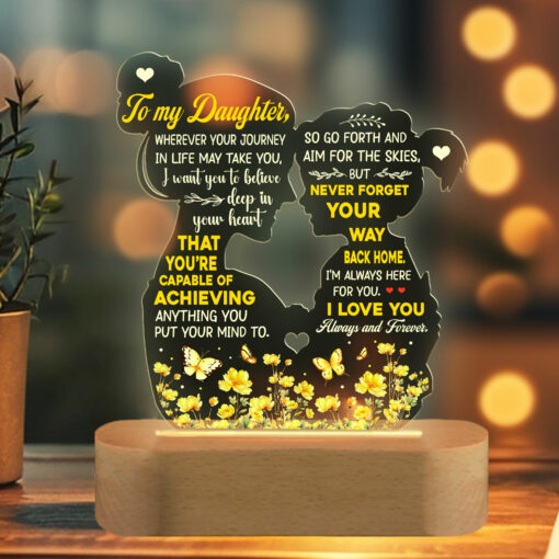 Gingerglowgifts Gift for Daughter, To My Daughter, I Love You Always and Forever Night Light HTT09HVN