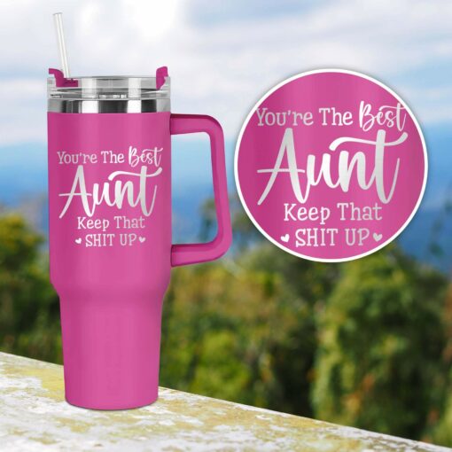 Gingerglowgifts Aunt Tumbler, You're The Best Aunt, Gift For Auntie, Aunt Engraved Tumbler 40oz MLN1477TNB