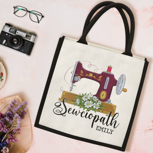 Gingerglowgifts Personalized Sewciopath Tote Bag, Funny Sewing Bag, Gift For Mom Grandma MLN2954TTH