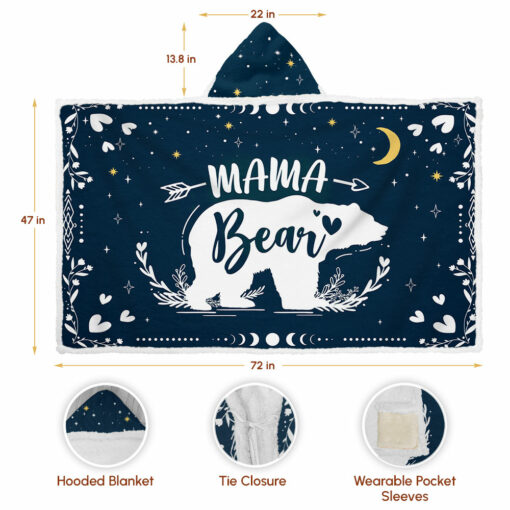 Gingerglowgifts Mama Bear, Mama Gifts, Mothers Day, Mom Bear Hooded Blanket TQN2319NTH