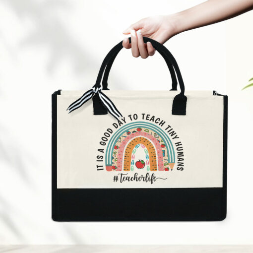 Gingerglowgifts Teacher Appreciation Gifts, It's A Good Day To Teach Tiny Humans Tote Bag TQN888TBTTH