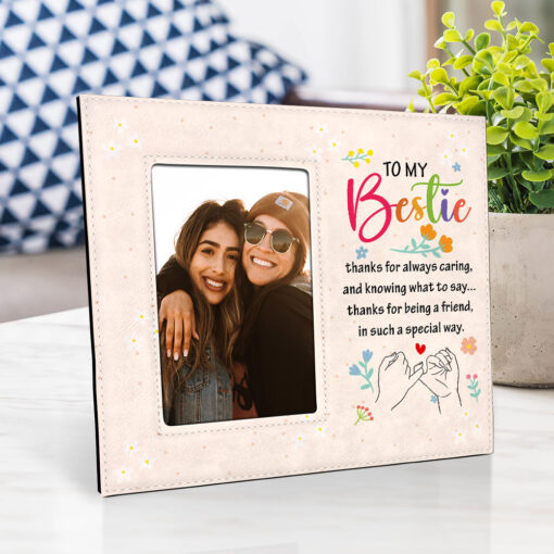 Gingerglowgifts Gifts For Friends, To My Bestie Leather Photo Frame TPT1755NTH