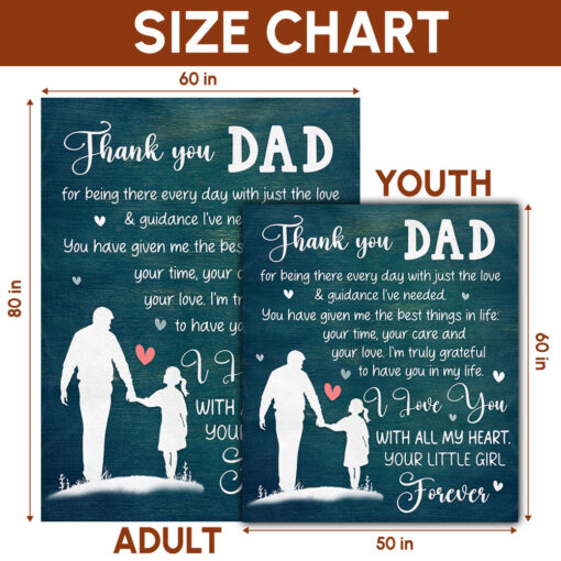 Gingerglowgifts Thank you Dad, Gift For Father's Day Fleece Blanket TPT1717NTH