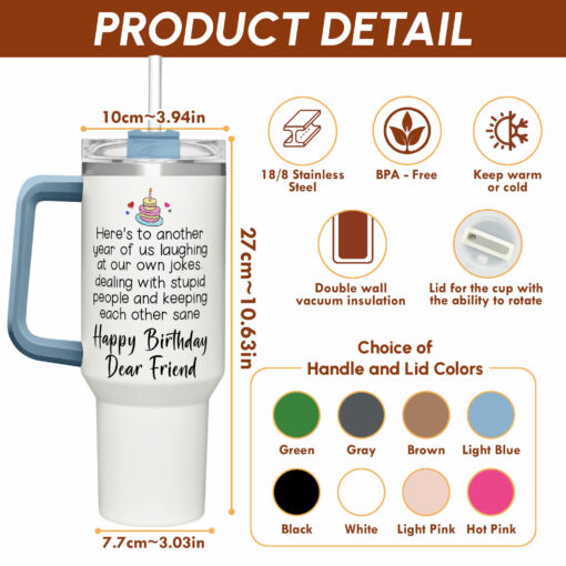 Gingerglowgifts Personalized Friend Birthday Gift For Bestie Tumbler 40oz TQN1753TDH