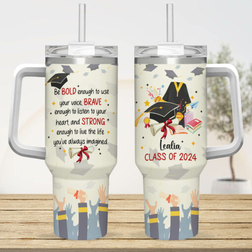 Gingerglowgifts Personalized Graduation Tumbler 40oz, Class of 2024, College Graduation Gift TPT1724NTH