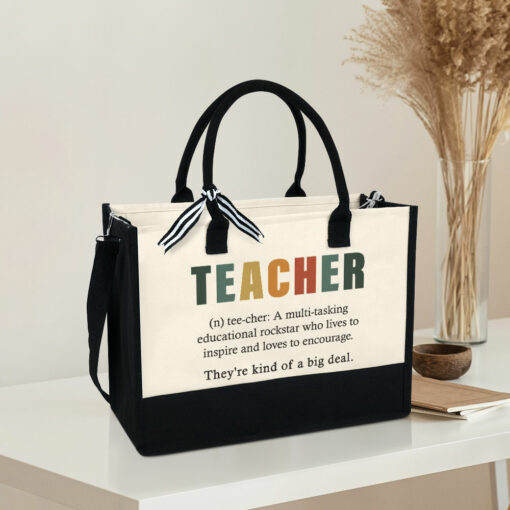 Gingerglowgifts Appreciation Teacher Gift, Teacher Definition Thank You Tote Bag QTR401TBPTL