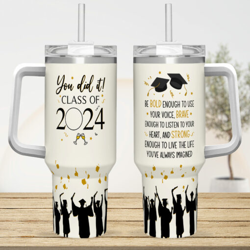 Gingerglowgifts Personalized Gift For Graduation, You Did It Graduation Tumbler 40oz TPT1723LTH