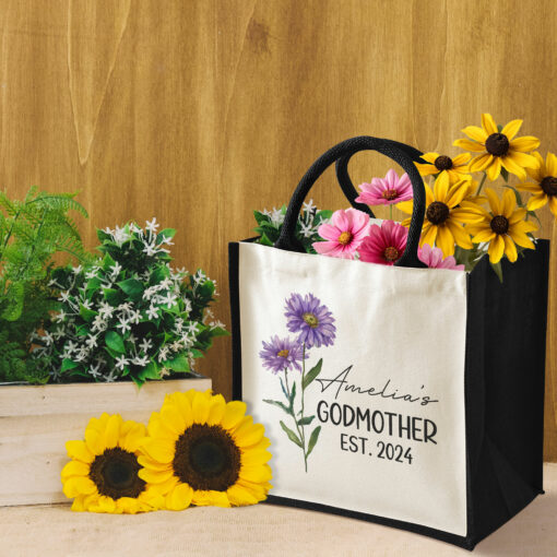 Gingerglowgifts Personalized Godmother Gift Mothers Day Tote Bag TQN2975PTL