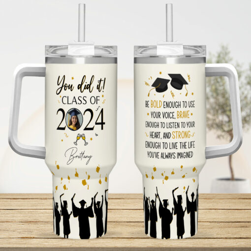 Gingerglowgifts Personalized Gift For Graduation, You Did It Graduation Tumbler 40oz TPT1723LTH