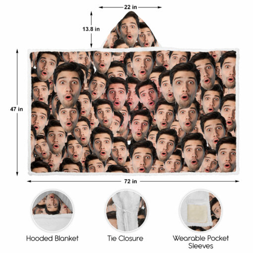 Gingerglowgifts Funny Custom Face Photo Hooded Blanket