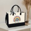 Gingerglowgifts Personalized Teach, Love, Inspire, Rainbow Teacher Tote Bag TPT1326NTH