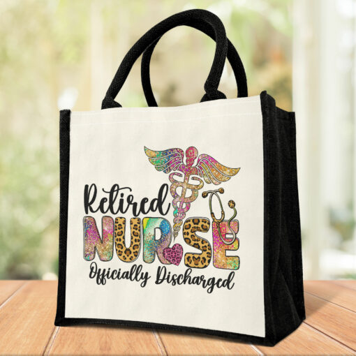 Gingerglowgifts Nurse Appreciation Gift Retired Nurse Officially Discharged Tote Bag TQN2972HVN