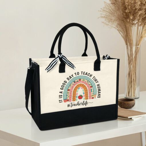 Gingerglowgifts Teacher Appreciation Gifts, It's A Good Day To Teach Tiny Humans Tote Bag TQN888TBTTH