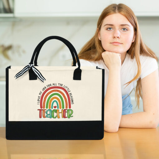 Gingerglowgifts Gifts For Teacher Day, I Love My Job Tote Bag TPT1728LTH