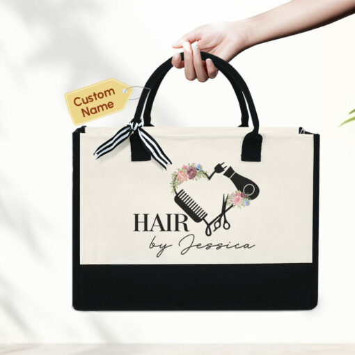 Gingerglowgifts Personalized Gift For Hairdresser, Hair Stylist Gift Tote Bag TQN1916PTL